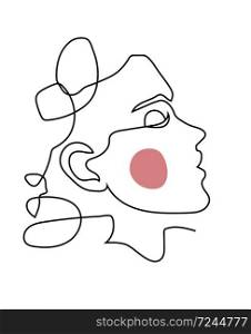 Girls Faces in line art modern trendy style. Abstract woman face one line. Vector illustration.. Girls Faces in line art modern trendy style. Abstract woman face one line. Vector illustration