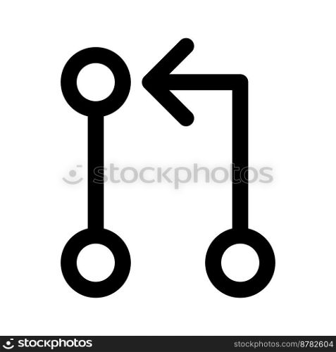Git pull request icon line isolated on white background. Black flat thin icon on modern outline style. Linear symbol and editable stroke. Simple and pixel perfect stroke vector illustration.