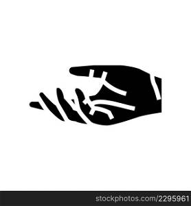 give hand glyph icon vector. give hand sign. isolated contour symbol black illustration. give hand glyph icon vector illustration