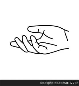 give hand line icon vector. give hand sign. isolated contour symbol black illustration. give hand line icon vector illustration