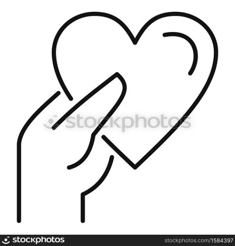 Give heart affection icon. Outline give heart affection vector icon for web design isolated on white background. Give heart affection icon, outline style