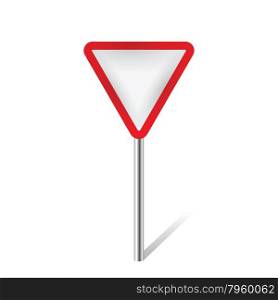 give way traffic sign isolated vector illustration