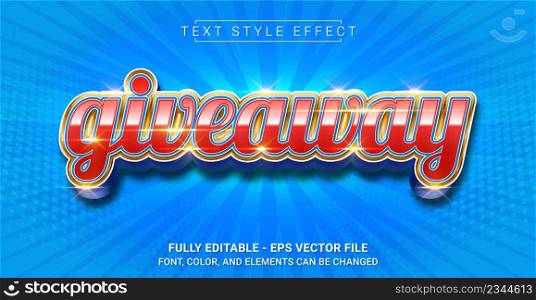 Giveaway Text Style Effect. Editable Graphic Text Template.
