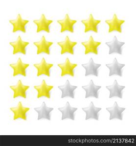 Giving Five Stars Rating for Web. Gold Yellow and Grey Gradient Star with Shadow. Customer Feedback Concept.. Giving Five Stars Rating for Web. Gold Yellow and Grey Gradient Star with Shadow. Customer Feedback Concept