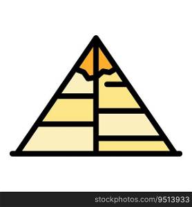 Giza pyramid icon outline vector. Ancient egypt. Cairo sand color flat. Giza pyramid icon vector flat