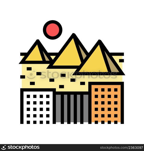 giza town color icon vector. giza town sign. isolated symbol illustration. giza town color icon vector illustration