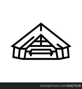 gl&ing tent c&line icon vector. gl&ing tent c&sign. isolated contour symbol black illustration. gl&ing tent c&line icon vector illustration