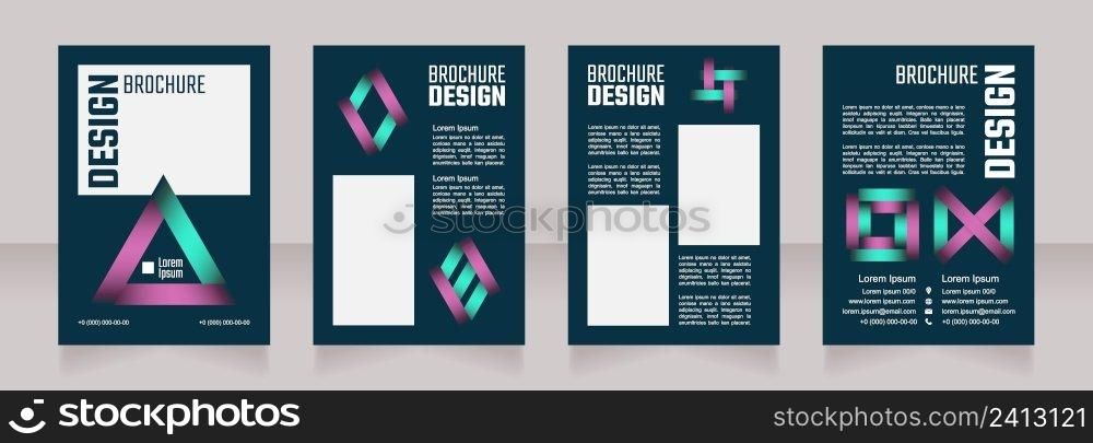 Glamour and style blank brochure design. Template set with copy space for text. Premade corporate reports collection. Editable 4 paper pages. Teco Light, Semibold, Arial Regular fonts used. Glamour and style blank brochure design