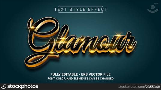 Glamour Text Style Effect. Editable Graphic Text Template.