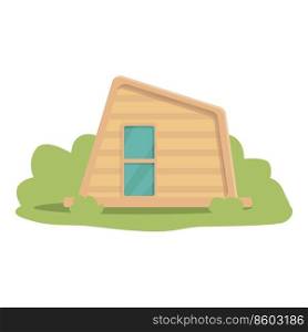Glamping wood house icon cartoon vector. Tent camping. Nature weekend. Glamping wood house icon cartoon vector. Tent camping