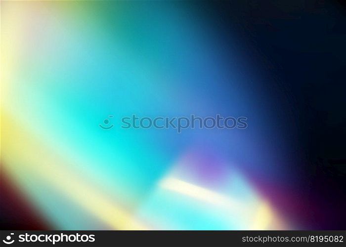 Glare or reflection from water and glass.Rainbow highlights on a black background.Glittering particles for social media backgrounds, product presentations, photo shots.. Rainbow highlights on a black background.Glare or reflection from water and glass.Glittering particles for social media backgrounds, product presentations, photo shots.