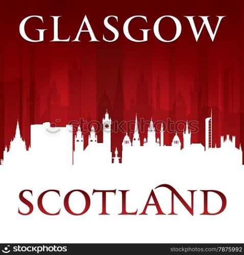 Glasgow Scotland city skyline silhouette. Vector illustration