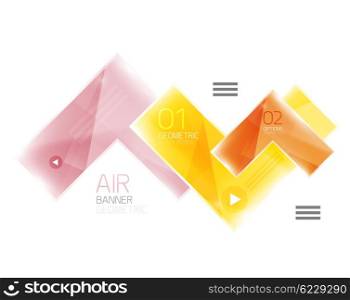 Glass arrow template. Glass arrow template. Vector abstract geometric design template