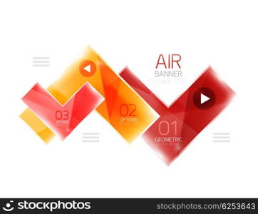 Glass arrow template. Glass arrow template. Vector abstract geometric design template