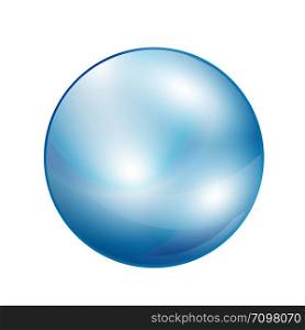 Glass ball sphere isolated on white. Vector Illustration