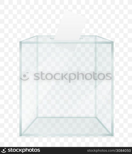 glass ballot box for election voting vector illustration isolated on transparent background