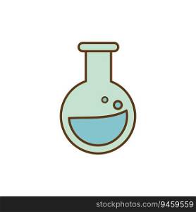 Glass beaker cartoon icon school element student concept,Chemistry, Scientific medicine, Biology, isolated vector illustration