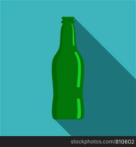 Glass beer bottle icon. Flat illustration of glass beer bottle vector icon for web design. Glass beer bottle icon, flat style