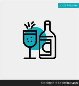 Glass, Bottle, Easter, Drink turquoise highlight circle point Vector icon