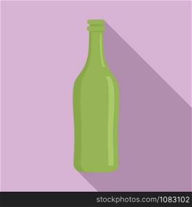 Glass bottle icon. Flat illustration of glass bottle vector icon for web design. Glass bottle icon, flat style