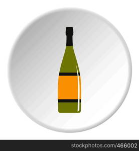 Glass bottle icon in flat circle isolated on white vector illustration for web. Glass bottle icon circle