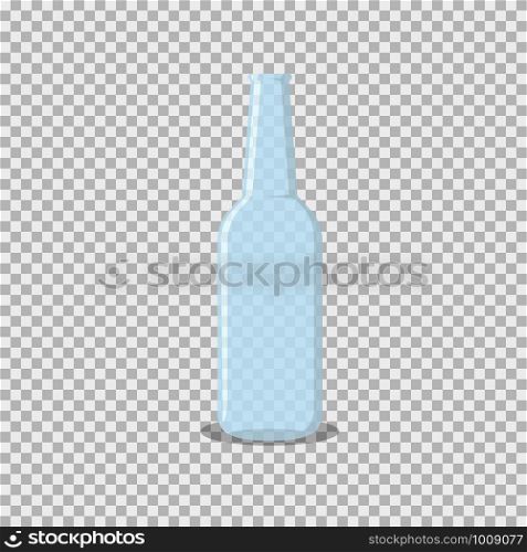 glass bottle on transparent background in flat style. glass bottle on transparent background in flat