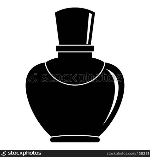 Glass bottle with perfume icon in simple style isolated on white background vector illustration. Glass bottle with perfume icon, simple style