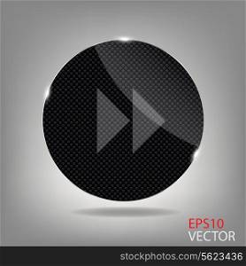Glass button media icon. Vector illustration
