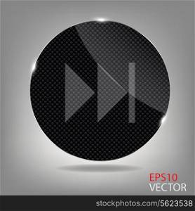 Glass button media icon. Vector illustration