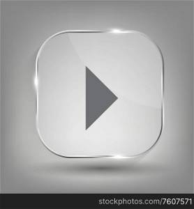 Glass button media icon. Vector illustration EPS10. Glass button media icon. Vector illustration