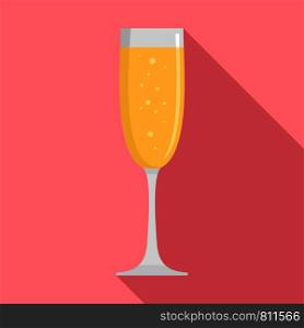 Glass champagne icon. Flat illustration of glass champagne vector icon for web design. Glass champagne icon, flat style