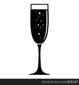 Glass champagne icon. Simple illustration of glass champagne vector icon for web design isolated on white background. Glass champagne icon, simple style