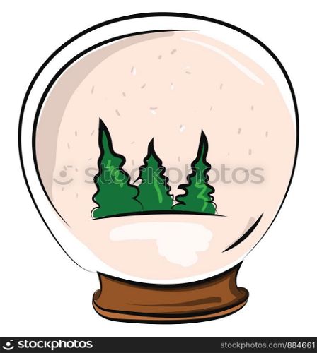 Glass christmas ball, illustration, vector on white background.