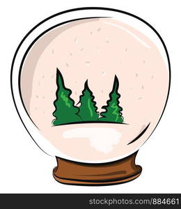 Glass christmas ball, illustration, vector on white background.