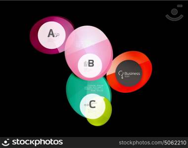 Glass circles on black. Glass circles on black, vector abstract background
