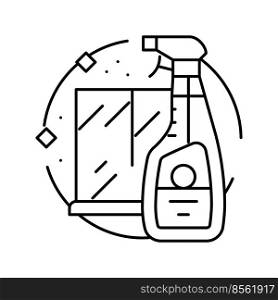 glass cleaner detergent line icon vector. glass cleaner detergent sign. isolated contour symbol black illustration. glass cleaner detergent line icon vector illustration