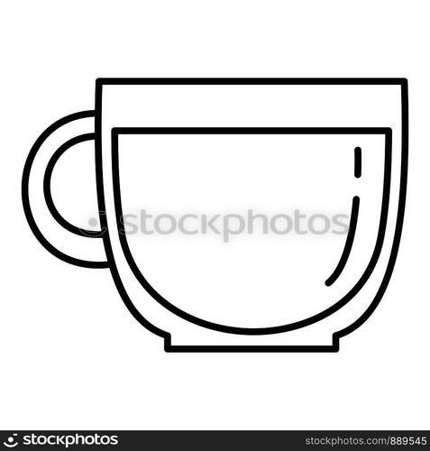 Glass coffee cup icon. Outline glass coffee cup vector icon for web design isolated on white background. Glass coffee cup icon, outline style