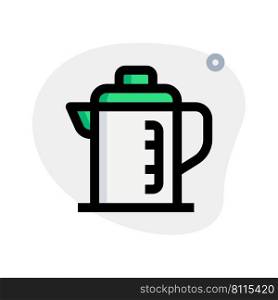 Glass coffee jug with measuring indicator