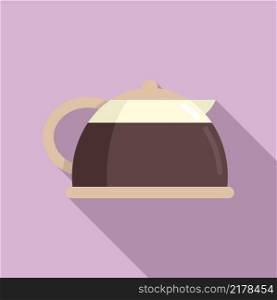 Glass coffee pot icon flat vector. Espresso cup. Morning food. Glass coffee pot icon flat vector. Espresso cup