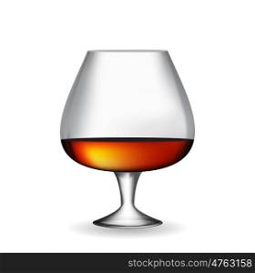 Glass Collector 50 year-old French Cognac on White Background. Vector Illustration. EPS10. Glass Collector 50 year-old French Cognac on White Background. V