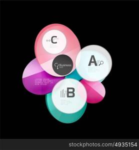 Glass color circles - infographic elements on black. Glass color circles - infographic elements on black, abstract background
