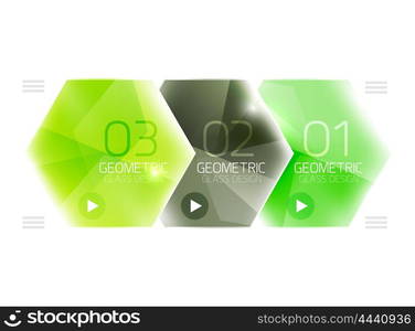 Glass color hexagons. Glass color hexagons. Glossy plastic hexagon design with text