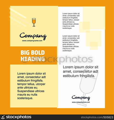 Glass Company Brochure Title Page Design. Company profile, annual report, presentations, leaflet Vector Background