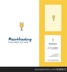 Glass Creative Logo and business card. vertical Design Vector