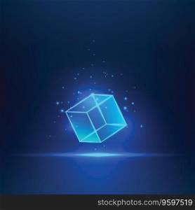 Glass cube vector image