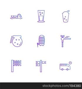 glass , directions , bus ,multimedia , camera , user interface  , technology , summer , drink ,  food , board , drinks , tv , bottle , telephone , internet , zoom in , zoom out , icon, vector, design,  flat,  collection, style, creative,  icons