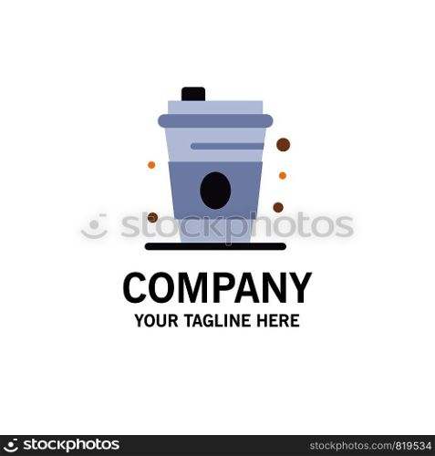 Glass, Drink, Canada Business Logo Template. Flat Color