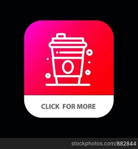 Glass, Drink, Canada Mobile App Button. Android and IOS Line Version