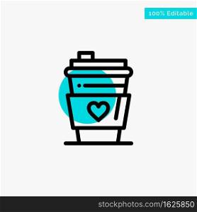 Glass, Drink, Love, Wedding turquoise highlight circle point Vector icon