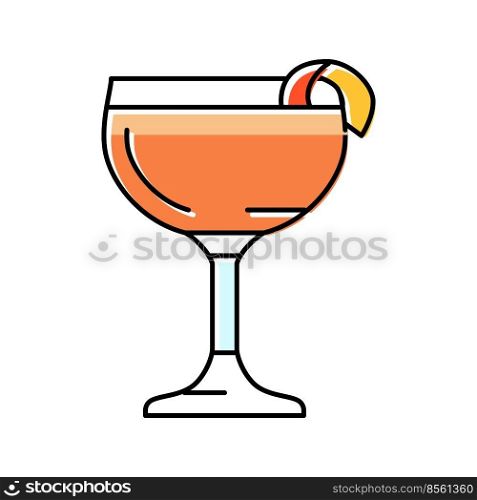 glass drink sidecar cocktail color icon vector. glass drink sidecar cocktail sign. isolated symbol illustration. glass drink sidecar cocktail color icon vector illustration